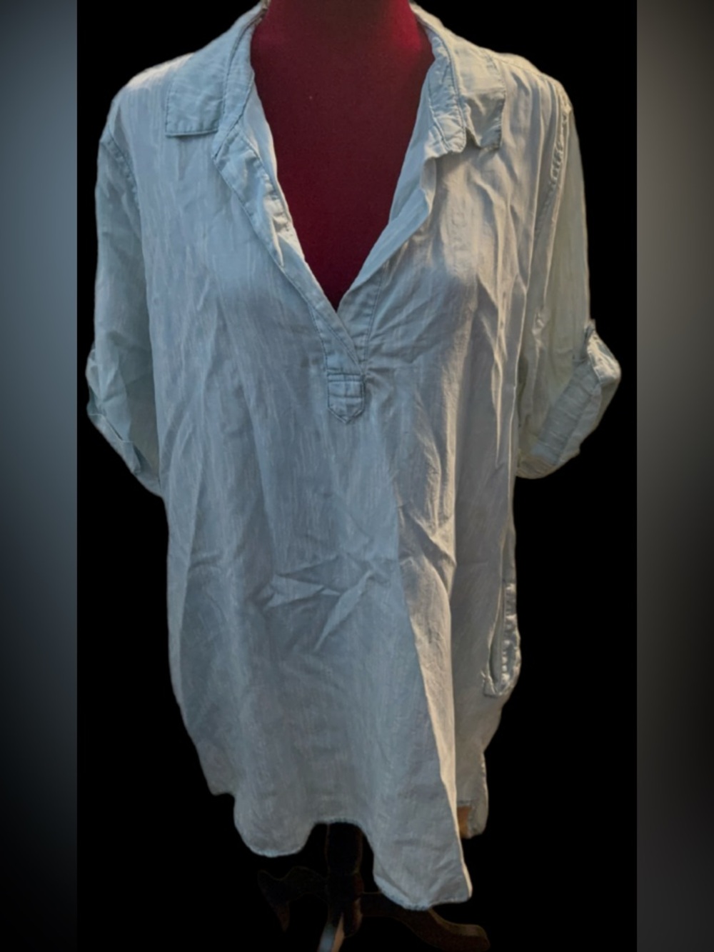 Philosophy Chambray Blue V-Neck Tunic